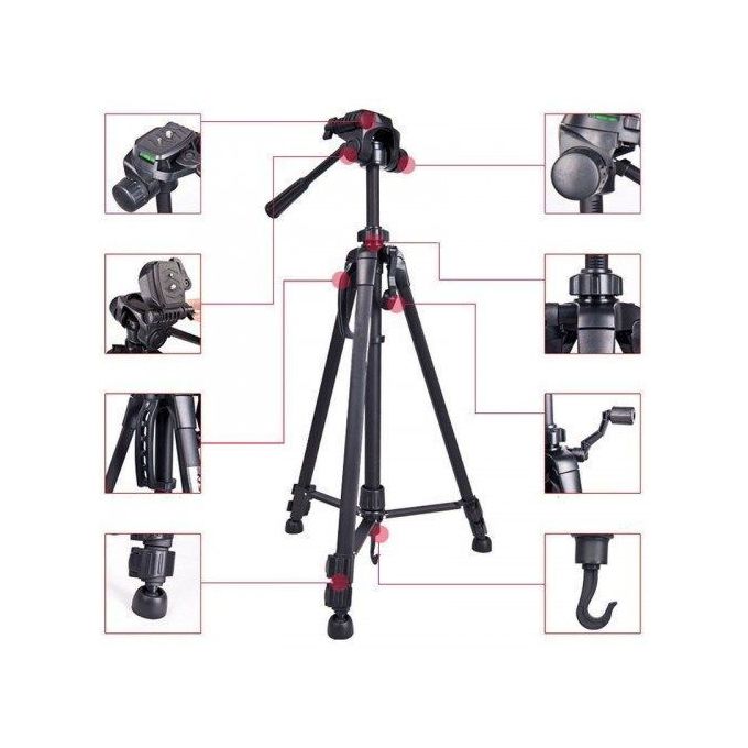 WEIFENG Professional Portable Aluminum Tripod Black  - Image 2
