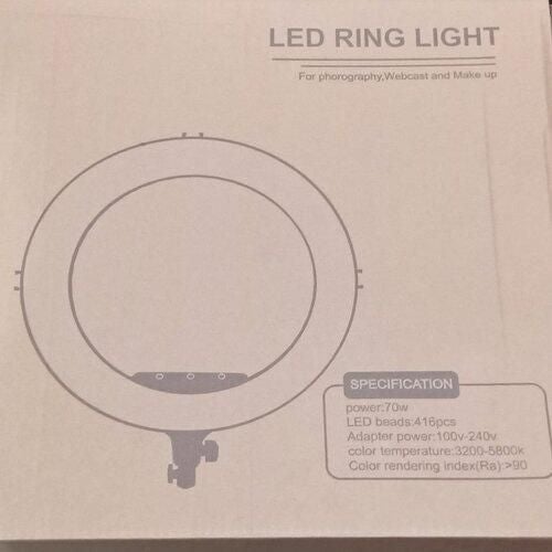 مصباح حلقي محمول للتصوير السيلفي للكاميرا الرقمية وأجهزة المحمول الذكية أبيض - Image 3