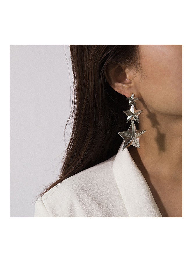 Fashionable 3D Star Dangle Long Earrings - Image 2