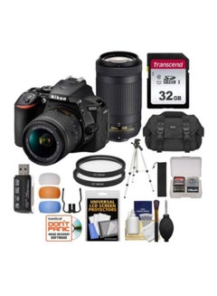 Nikon D5600 DSLR With AF-P DX NIKKOR 18-55mm f/3.5-5.6G VR Lens + AF-P NIKKOR 70-300mm f/4.5-5.6E ED VR Lens 24.2MP ,Built-in Wi-Fi, NFC ,Bluetooth And Accessory Bundle  - Image 1