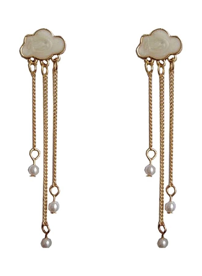 J&J Cloud Shape Pearl Dangle Earrings - Image 1