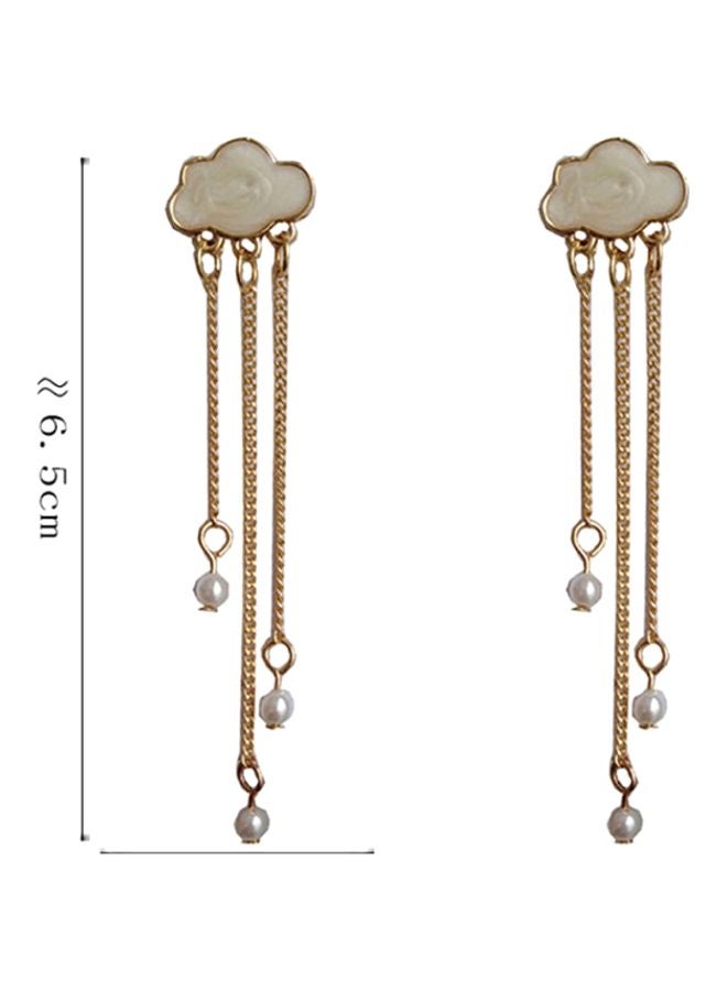 J&J Cloud Shape Pearl Dangle Earrings - Image 2