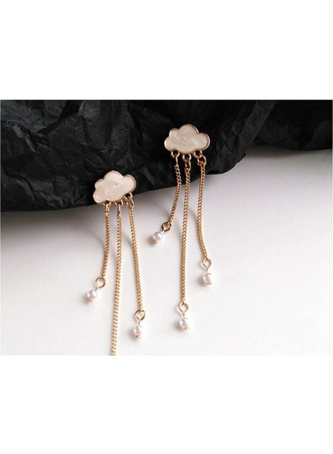 J&J Cloud Shape Pearl Dangle Earrings - Image 3
