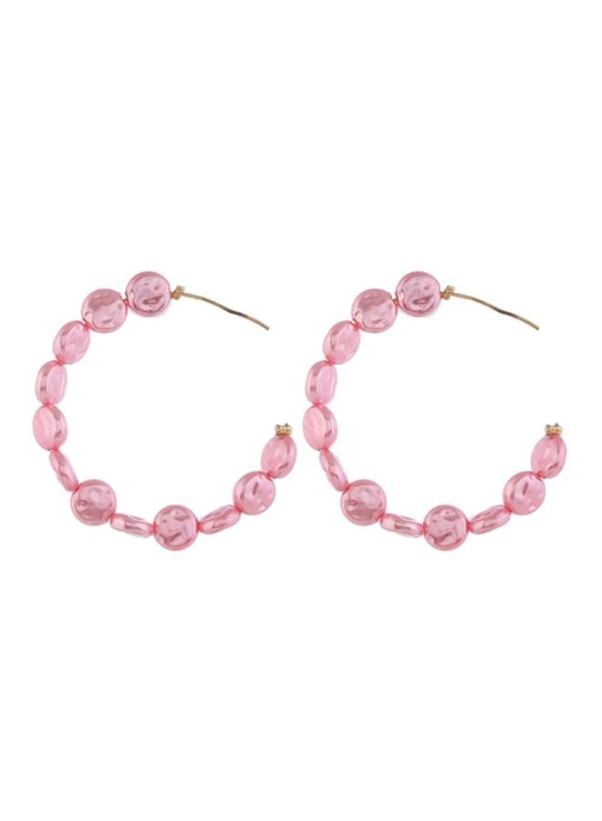 Sharpdo Elegant Design Bead Hoop Earrings 