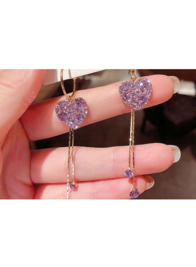 J&J 925 Sterling Silver Inlaid Rhinestone Studded Dangle Earrings  - Image 3