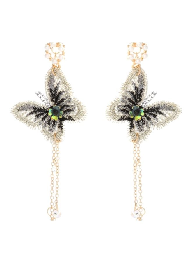 J&J 925 Sterling Silver Butterfly Themed Dangle Earrings - Image 1