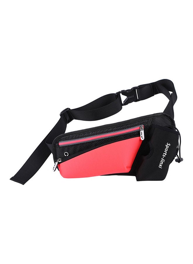 Adjustable Strap Zipper Reflective Stripe Climbing Hiking Sports Bag 20 x 5cm