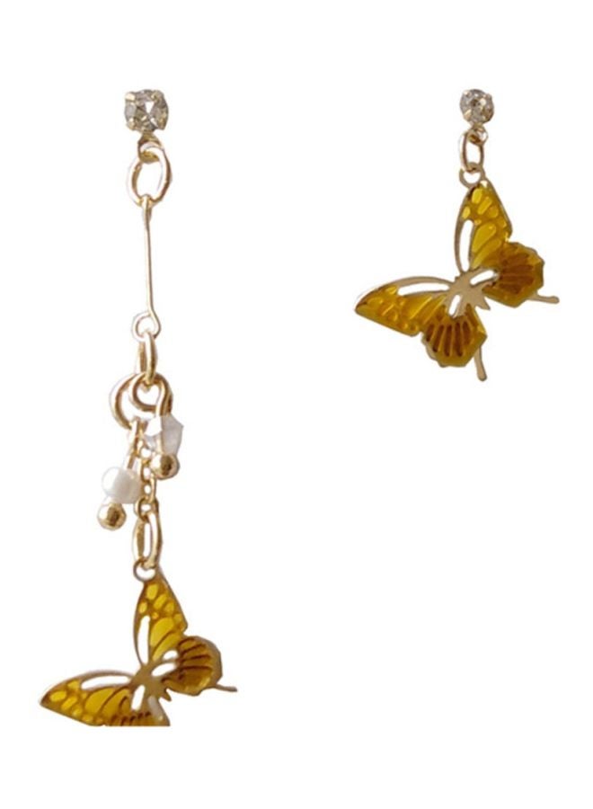 جونسون آند جونسون أقراط متدلية بتصميم على شكل فراشة مرصعة بأحجار الراين - Image 1