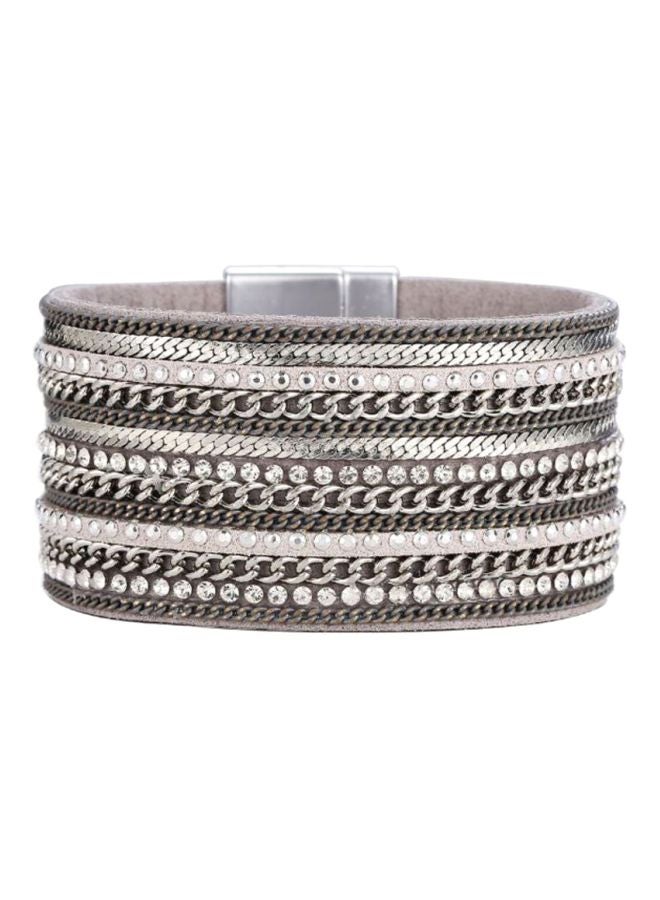 Sharpdo Crystal Studded Multi-Layer Bracelet - Image 1