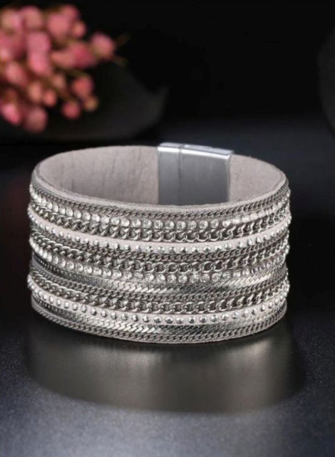 Sharpdo Crystal Studded Multi-Layer Bracelet - Image 2