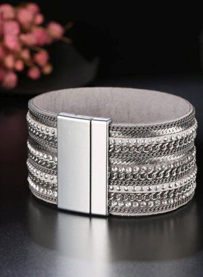 Sharpdo Crystal Studded Multi-Layer Bracelet - Image 3
