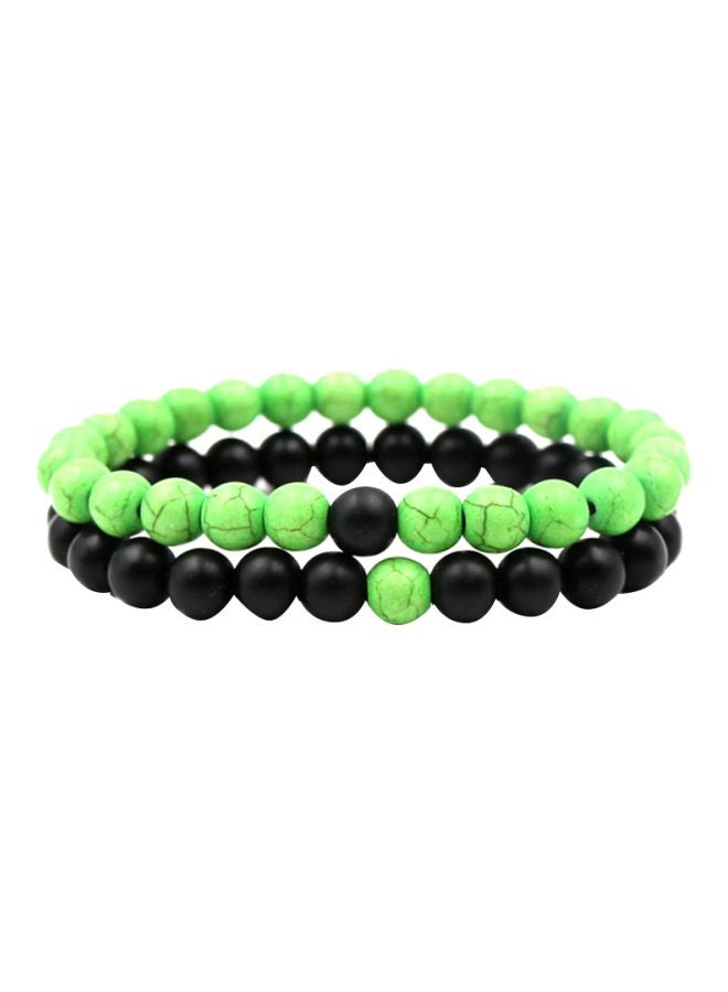 Sharpdo 2-Piece Plastic Beaded Bracelet