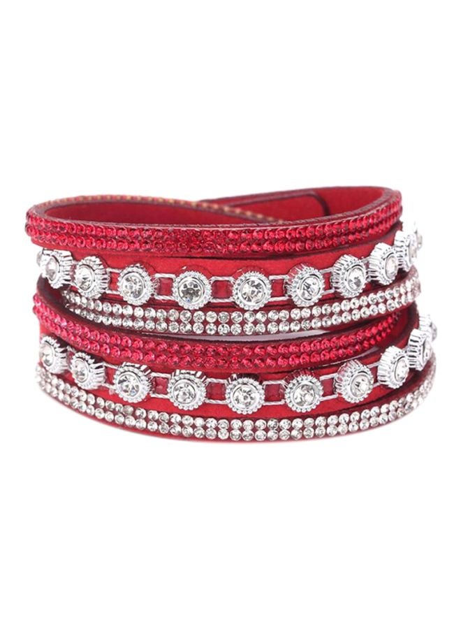 Sharpdo Multi-Layer Rhinestone Studded Inlaid Bracelet