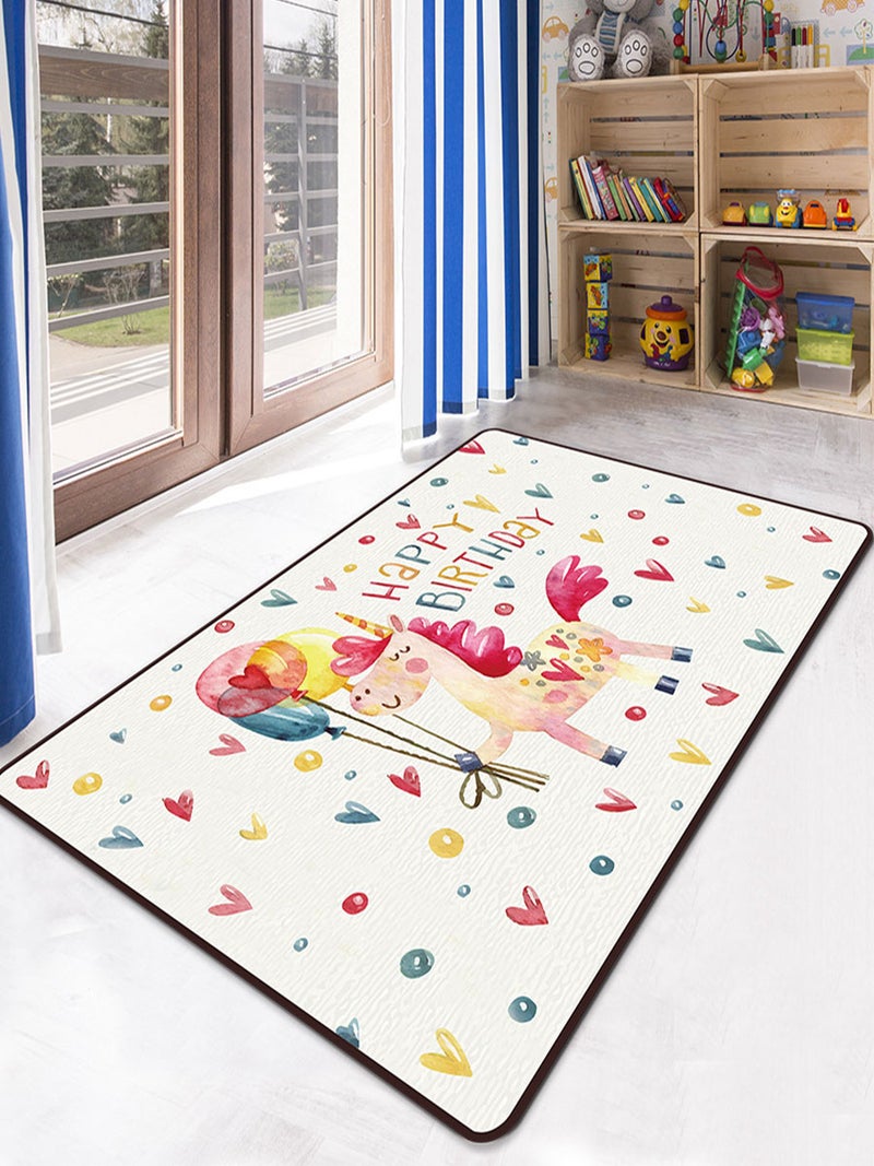 Creative Cartoon Printing Home Living Room Mat White 40x60cm - Image 1
