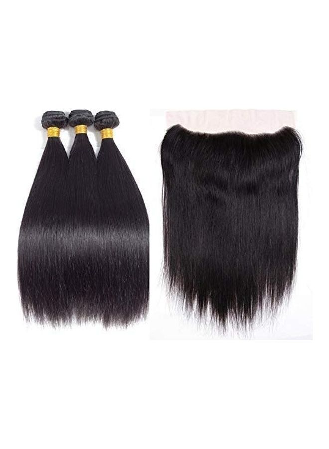 3-Piece Soft Straight Extensions With Ear Frontal Closure Black 2 x 1.02 x 0.98inch - v1610026563/N33922339A_1