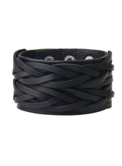 Retro Weave Wide Leather Bracelet