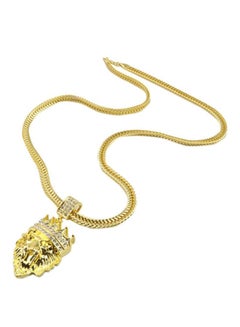 Lion Shaped Stones Studded Pendant Necklace