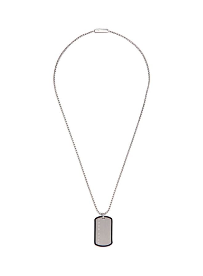 HUGO BOSS - Stainless Steel Logo ID Dog Tag Pendant Chain Necklace - Image 1