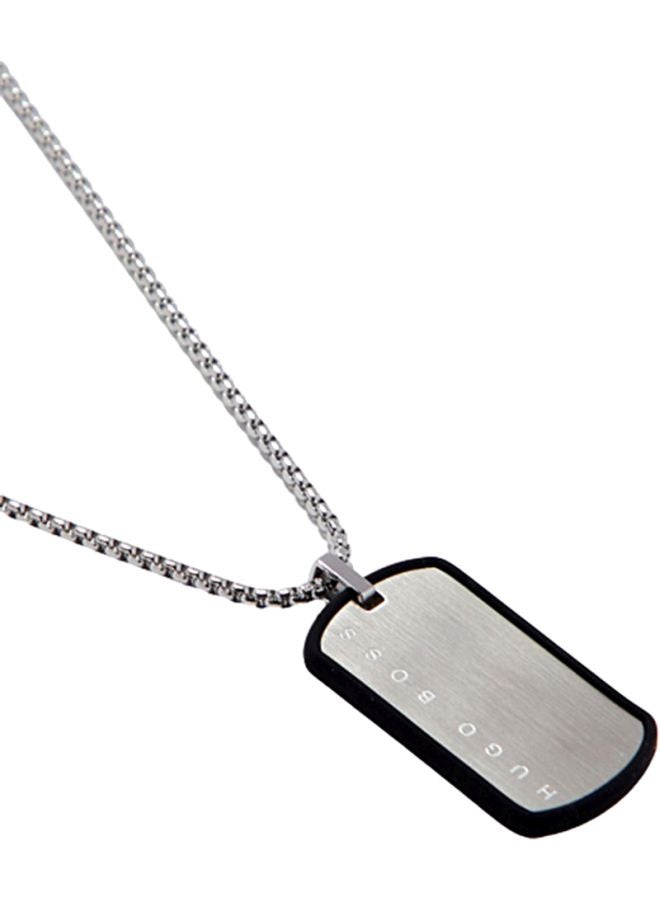 HUGO BOSS - Stainless Steel Logo ID Dog Tag Pendant Chain Necklace - Image 1