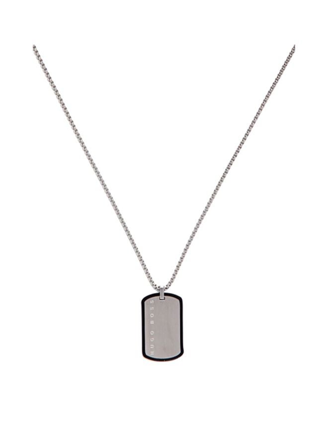 HUGO BOSS - Stainless Steel Logo ID Dog Tag Pendant Chain Necklace - Image 1