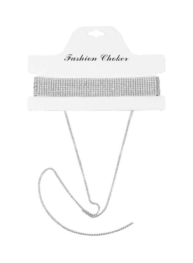 Sharpdo - Layered Lariat Stone Studded Choker Necklace - Image 1