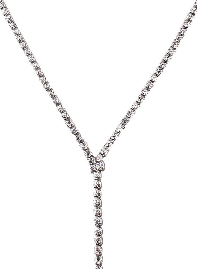 Sharpdo - Layered Lariat Stone Studded Choker Necklace - Image 1