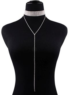 Sharpdo Layered Lariat Stone Studded Choker Necklace  - Image 3