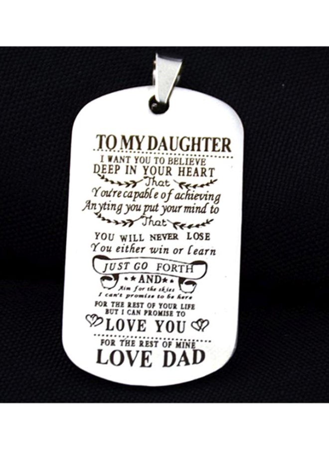 Sharpdo Carving Letters Father-To-Daughter Pendant Necklace - Image 2