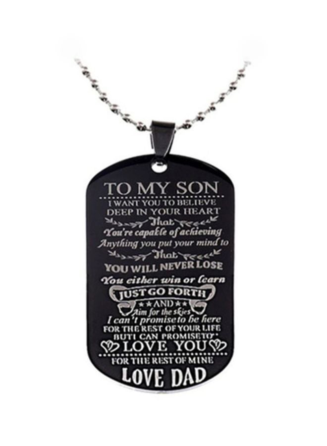 Carving Letters Father To Son Pendant Necklace