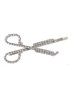 Stone Studded Scissors Shaped Hair Pin