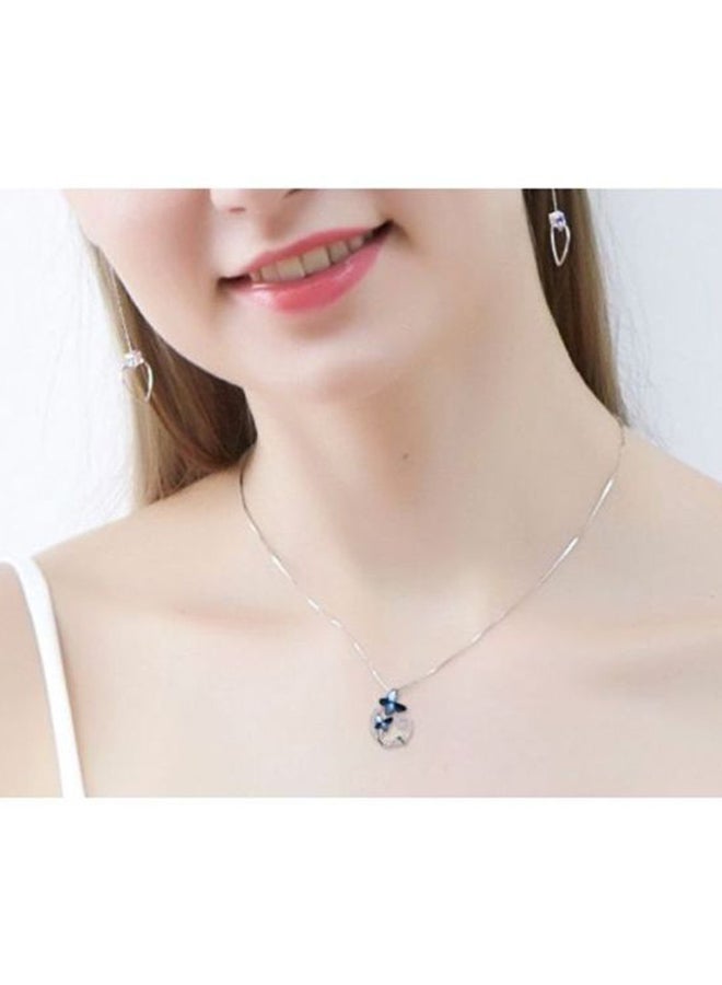 J&J - Crystal Studded Butterfly Shaped Pendent Necklace - Image 1