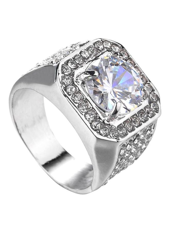 Sharpdo Rhinestone Studded Crystal Zircon Ring