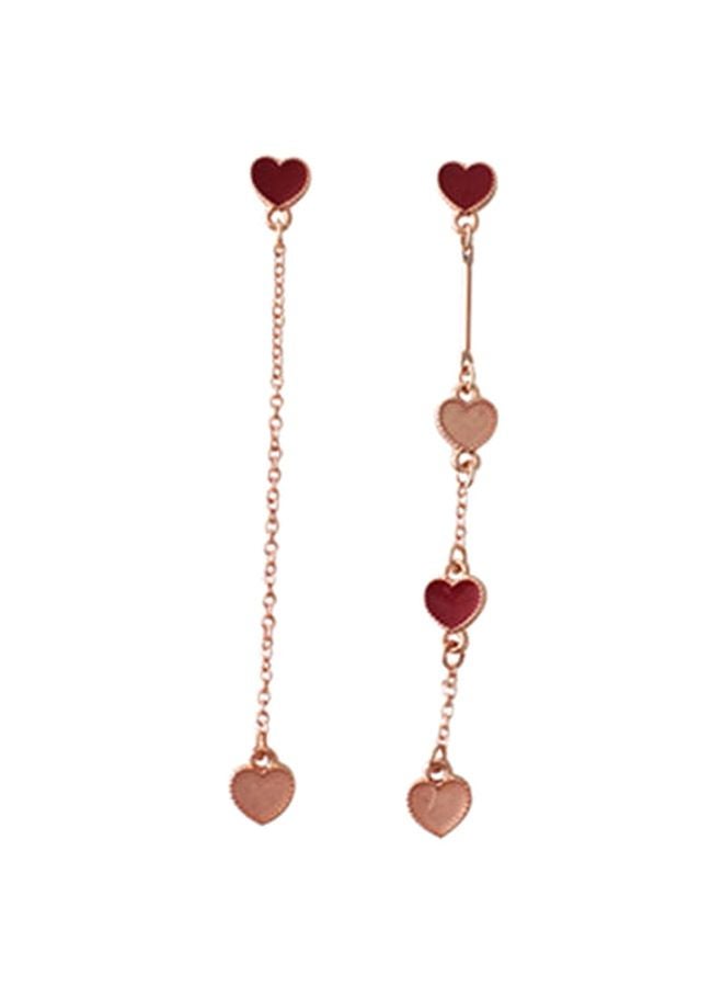 J&J Handmade Dangle Earrings Pink/Red - Image 1