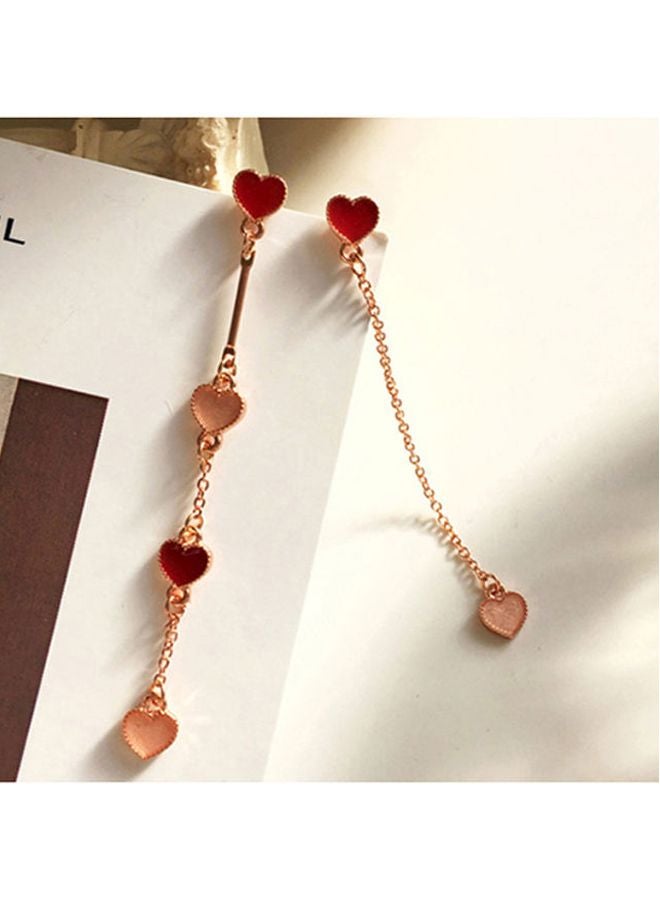 J&J Handmade Dangle Earrings Pink/Red - Image 2