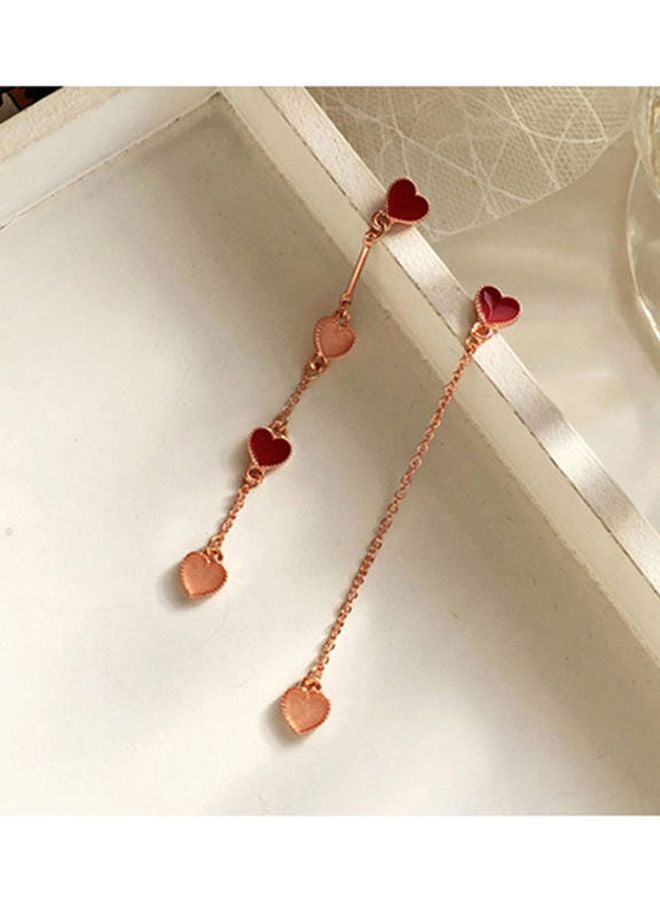 J&J Handmade Dangle Earrings Pink/Red - Image 3