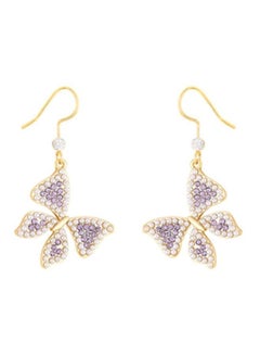 Diamond Studded Butterfly Dangle Earrings
