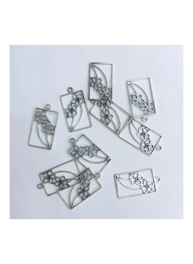 10-Piece Metal Rectange Shaped Pendent Set 