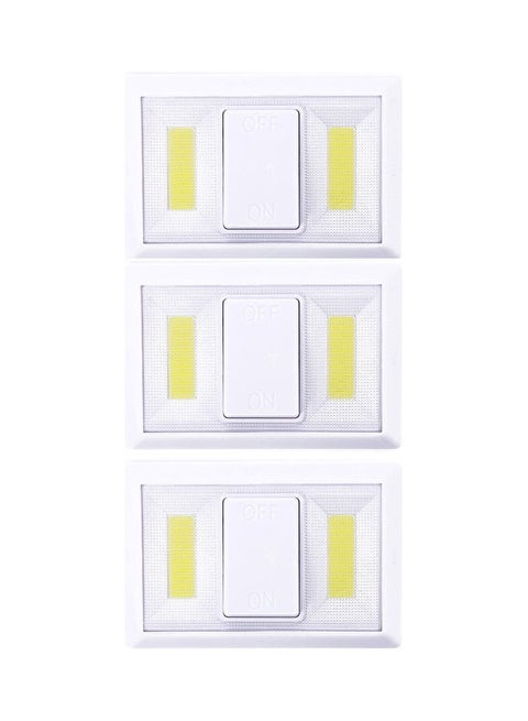 3-Piece Portable Double LED Light with On/Off Switch Multicolour 11cm