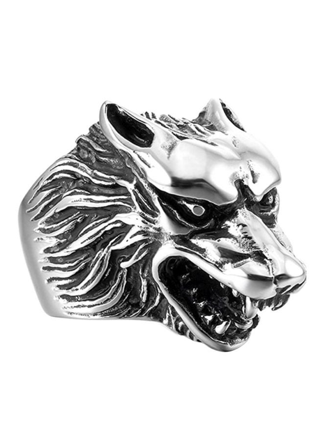 Sharpdo Titanium Steel Wolf Head Ring - Image 1