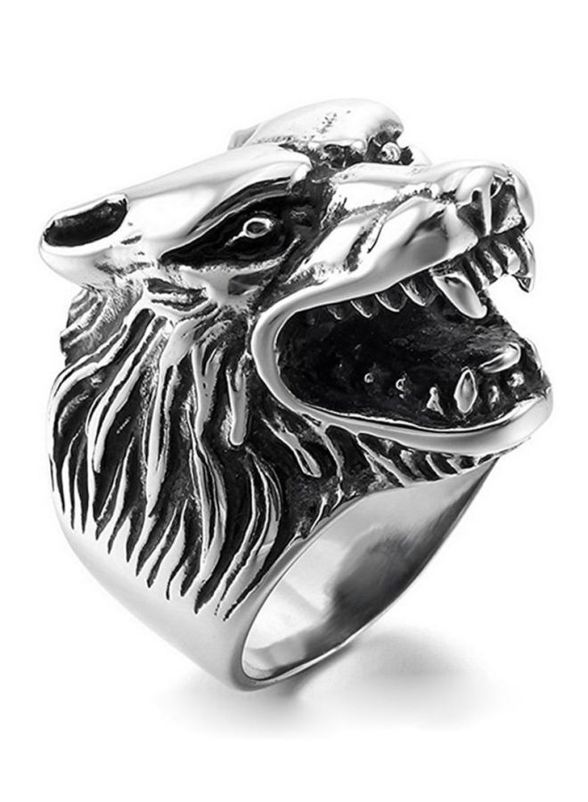 Sharpdo Titanium Steel Wolf Head Ring - Image 3