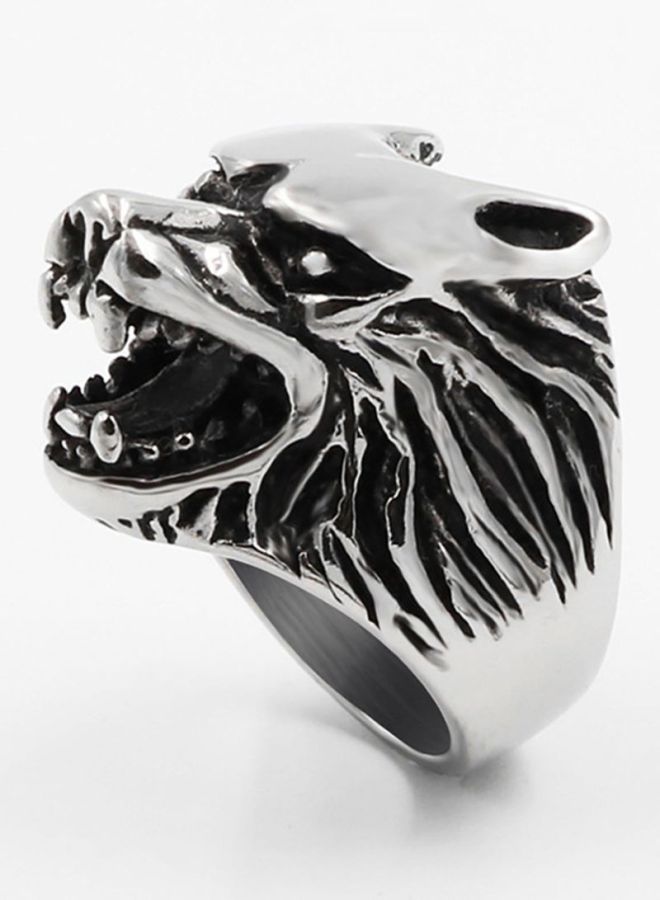 Sharpdo Titanium Steel Wolf Head Ring - Image 4