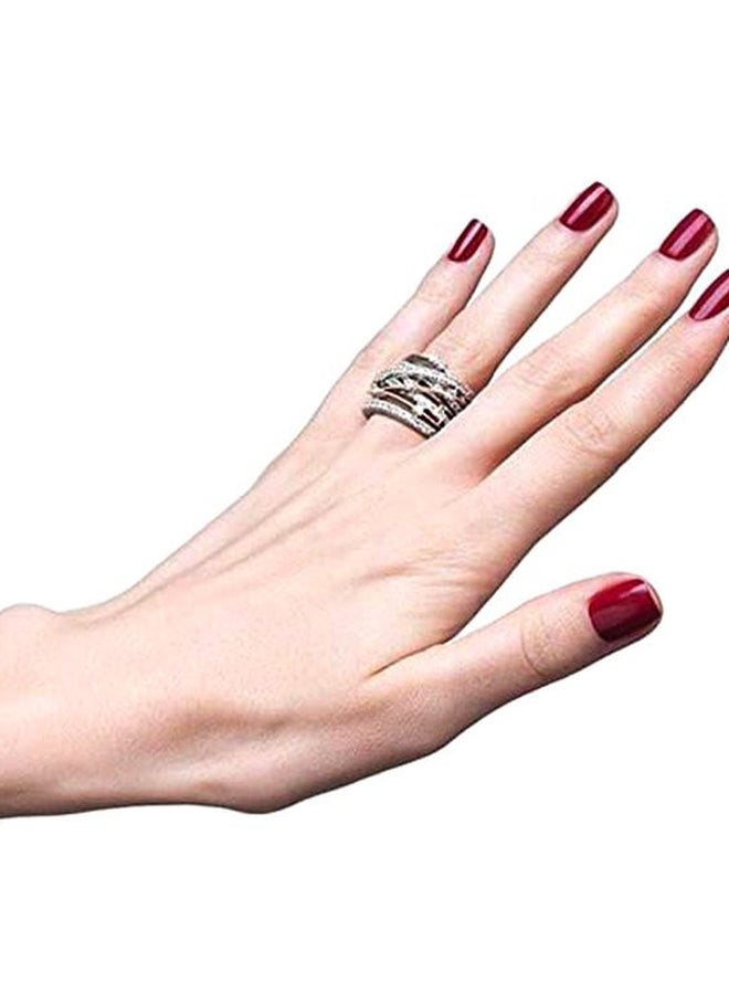 Sharpdo - Stone Studded Rhinestone Ring - Image 1