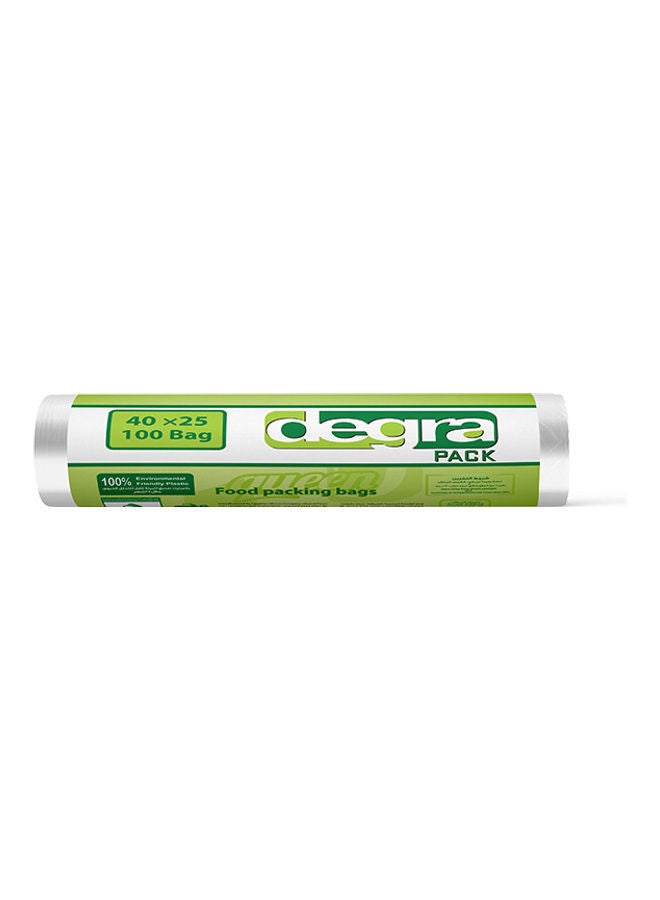 Queen 100-Piece Degra Food Bags Clear 25x40centimeter 