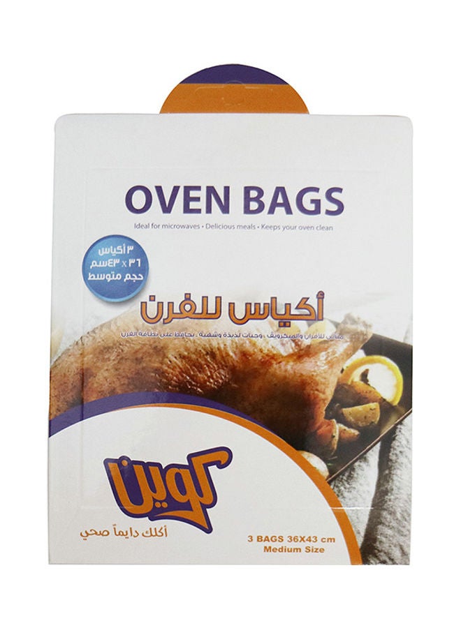 Queen - 3-Piece Oven Medium Food Bags Clear 36x43centimeter - Image 1