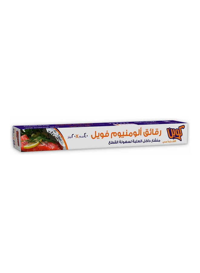 Queen Aluminium Foil With Cutter Silver 40x2000cm 