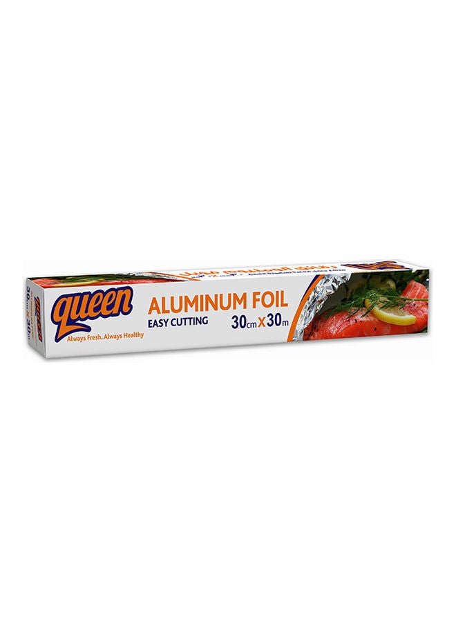 Queen - Aluminium Foil With Cutter Silver 30 cm x 30meter - Image 1