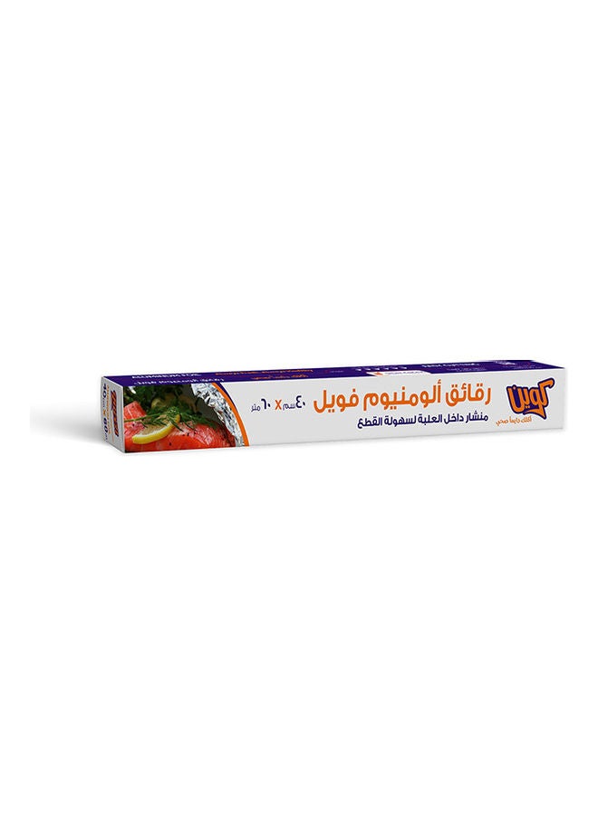 Queen Aluminium Foil With Cutter Silver 40x6000cm 
