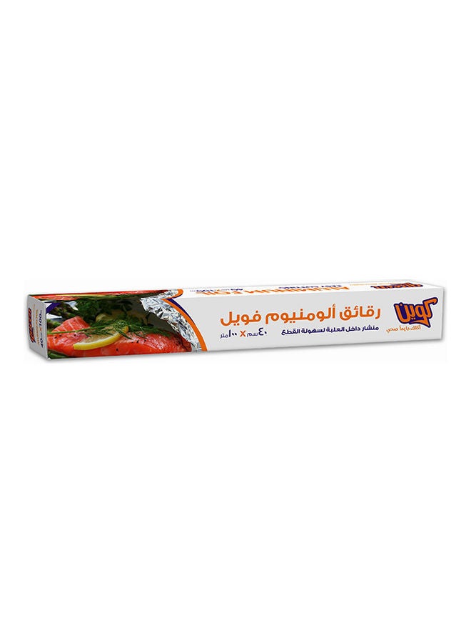 Queen Aluminium Foil With Cutter Silver 40 cm x 100meter 