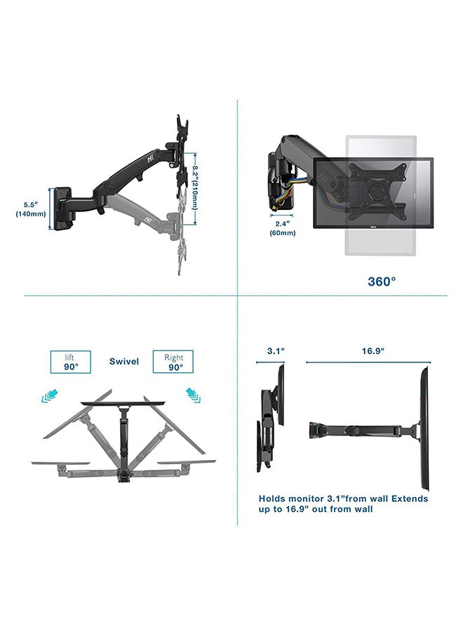 NB NORTH BAYOU - TV Wall Mount for Most 24-35 Inch LED LCD Plasma Flat Screen Monitor and TVs, VESA Size 75x75MM to 100x100MM Up to 26lbs(12KG) Full Motion Articulating Durable and No Rust.F300-B (24-35, Black) Black - Image 1