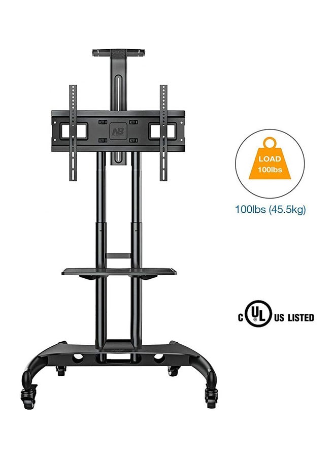 NB NORTH BAYOU Mobile TV Stand With Lockable Wheels For 32-65 Inch TVs Black  - Image 4